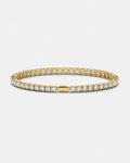 Clear Square-Stone Tennis Bracelet, 4 mm, Gold-Tone Steel