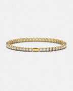Clear Square-Stone Tennis Bracelet, 4 mm, Gold-Tone Steel