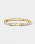 Clear Square-Stone Tennis Bracelet, 5 mm, Gold-Tone Steel