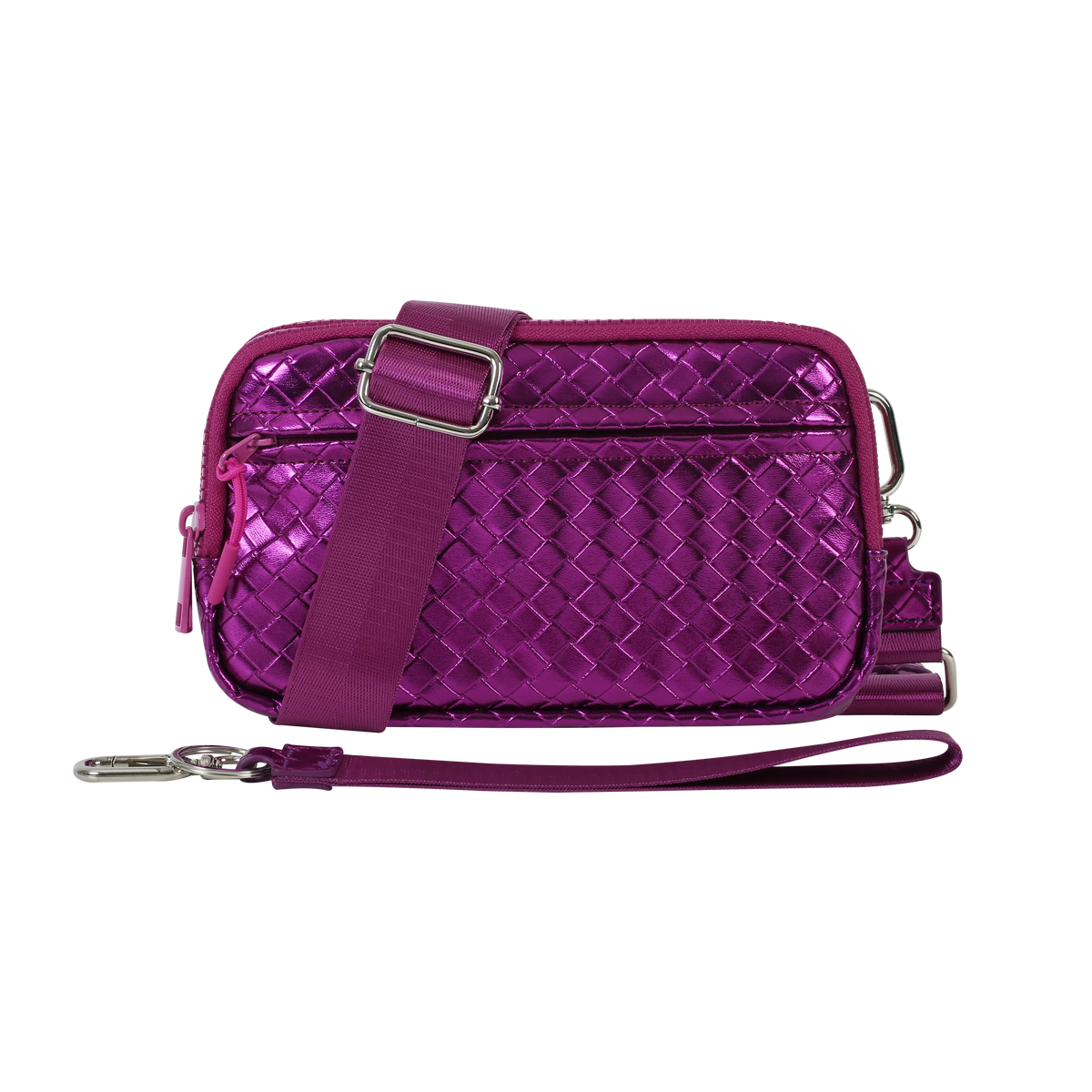 Statshy – Woven Leather Crossbody Wallet