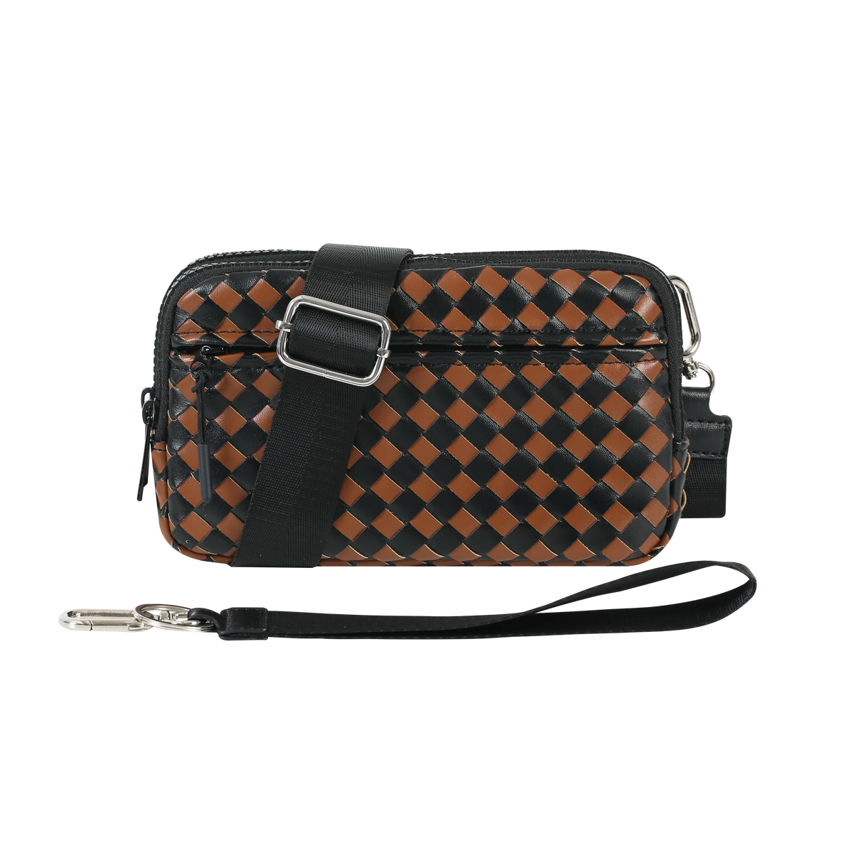 Statshy – Woven Leather Crossbody Wallet