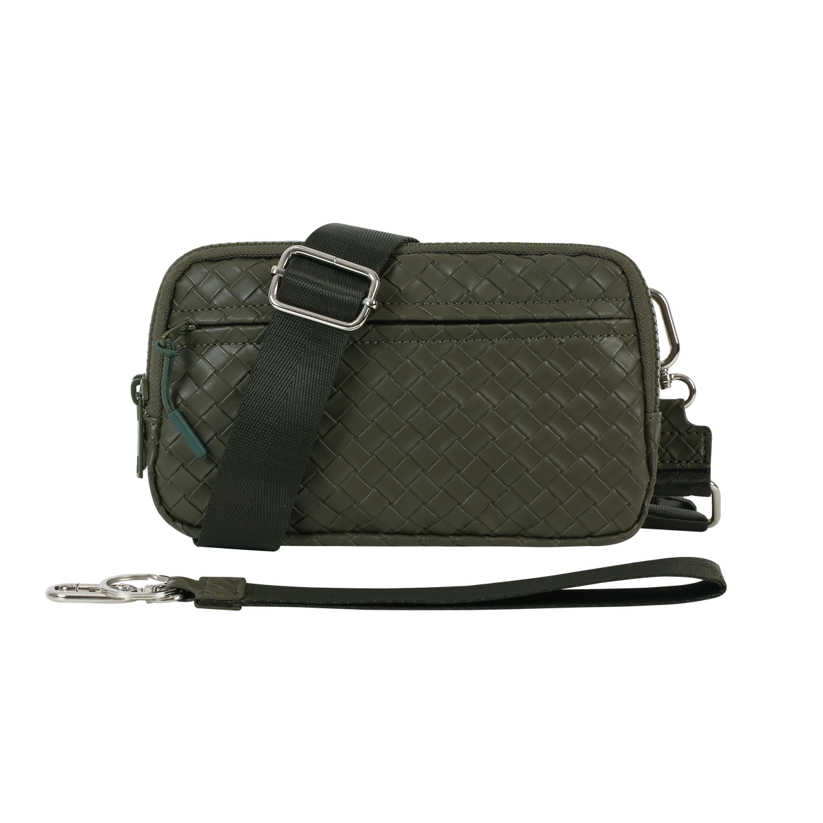 Statshy – Woven Leather Crossbody Wallet