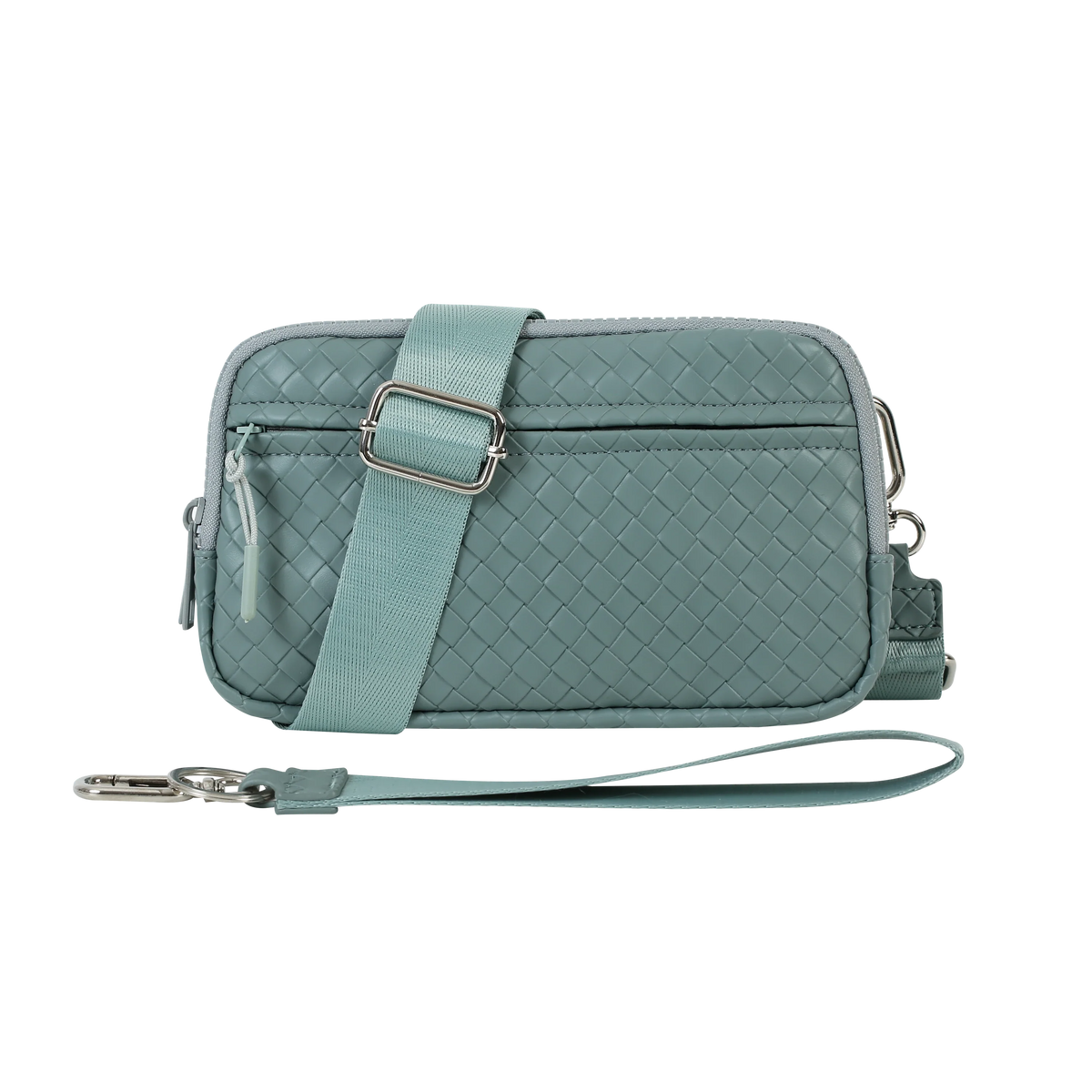 Statshy – Woven Leather Crossbody Wallet