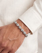 Clear Zirconia Teardrop Bracelet, Silver-Tone