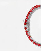 Red Zircon Tennis Bracelet, 4 mm, Silver-Plated — Reserva