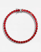 Red Zircon Tennis Bracelet, 4 mm, Silver-Plated — Reserva