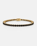 Black Zircon Tennis Bracelet, 4 mm, 14K Gold-Plated