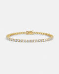 Clear Zirconia Tennis Bracelet, 3 mm, Gold-Tone