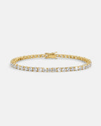 Clear Zirconia Tennis Bracelet, 3 mm, Gold-Tone
