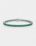 Green Zircon Tennis Bracelet, 4 mm, Silver-Plated — Reserva
