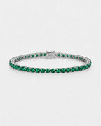 Green Zircon Tennis Bracelet, 4 mm, Silver-Plated — Reserva