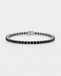 Black Zircon Tennis Bracelet, 4 mm, Silver-Plated — Reserva