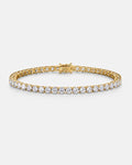 Clear Zircon Tennis Bracelet, 4 mm, 14K Gold-Plated