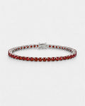 Red Zircon Tennis Bracelet, 4 mm, Silver-Plated — Reserva