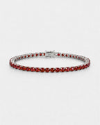 Red Zircon Tennis Bracelet, 4 mm, Silver-Plated — Reserva