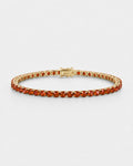 Red Zircon Tennis Bracelet, 4 mm, 14K Gold-Plated