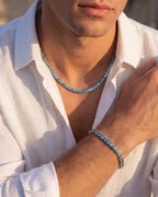 Aqua Blue Tennis Bracelet, 4 mm, Silver-Plated — Reserva