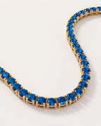 Blue Tennis Necklace, 4 mm, 14K Gold-Plated