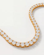 Clear Tennis Necklace, 4 mm, 14K Gold-Plated