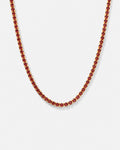 Red Tennis Necklace, 4 mm, 14K Gold-Plated