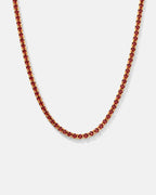 Red Tennis Necklace, 4 mm, 14K Gold-Plated
