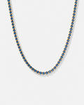 Blue Tennis Necklace, 4 mm, 14K Gold-Plated