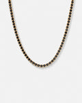 Black Tennis Necklace, 4 mm, 14K Gold-Plated