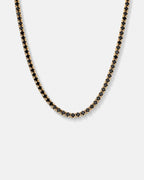 Black Tennis Necklace, 4 mm, 14K Gold-Plated