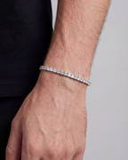 Clear Zircon Tennis Bracelet, 4 mm, Silver-Tone
