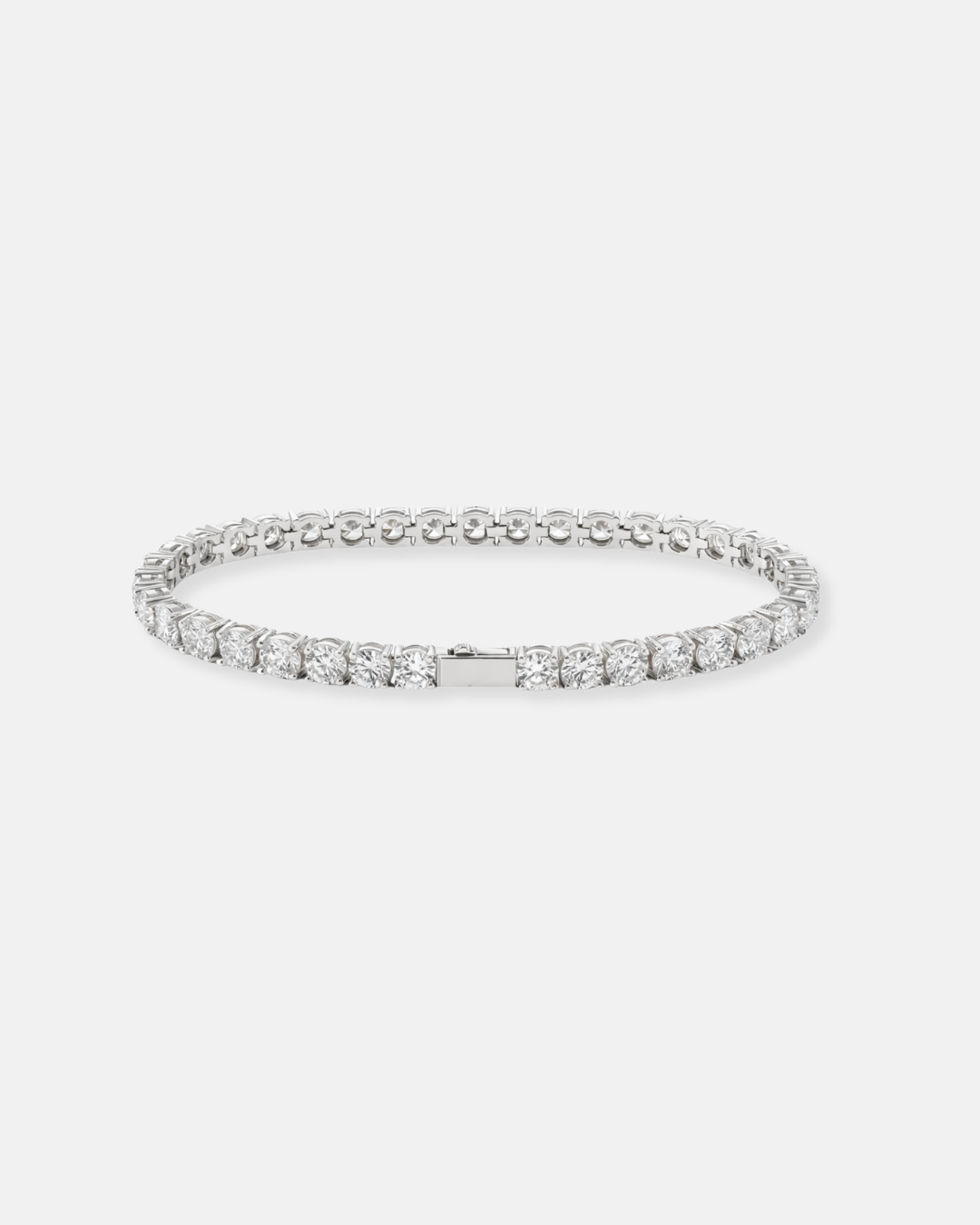 Clear Zircon Tennis Bracelet, 4 mm, Silver-Tone