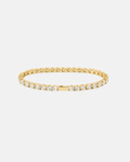 Clear Zircon Tennis Bracelet, 4 mm, 18K Gold-Plated