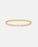 Clear Zircon Tennis Bracelet, 4 mm, 18K Gold-Plated
