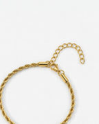 Men’s 3 mm Rope Chain Bracelet, 18K Gold-Plated Steel, Adjustable