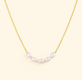 Five Pearl Detail Chain Necklace — Kona