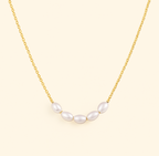 Five Pearl Detail Chain Necklace — Kona