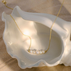 Five Pearl Detail Chain Necklace — Kona