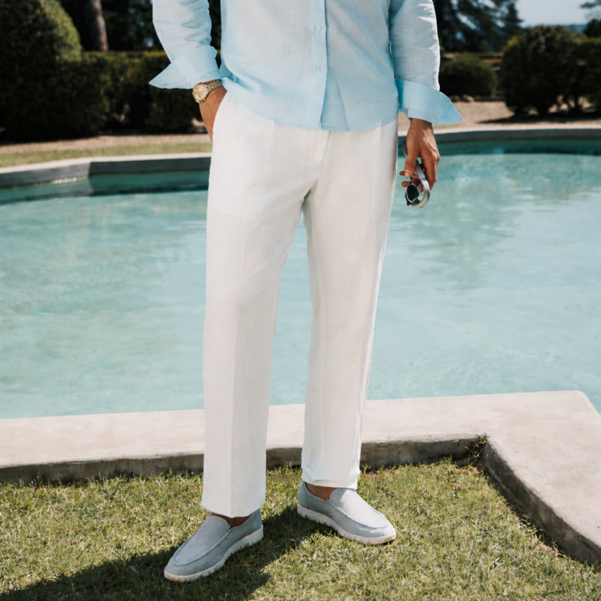 Mentor Linen Trousers - Tailored Menswear 3