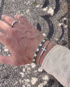 Green and Clear Oval Zirconia Bracelet, Adjustable — Zafiro