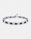 Blue and Clear Oval Zirconia Bracelet, Adjustable — Zafiro