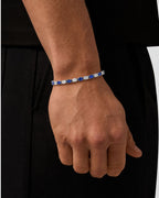 Blue and Clear Oval Zirconia Bracelet, Adjustable — Zafiro