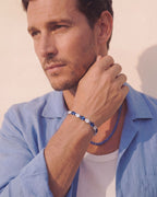 Blue and Clear Oval Zirconia Bracelet, Adjustable — Zafiro