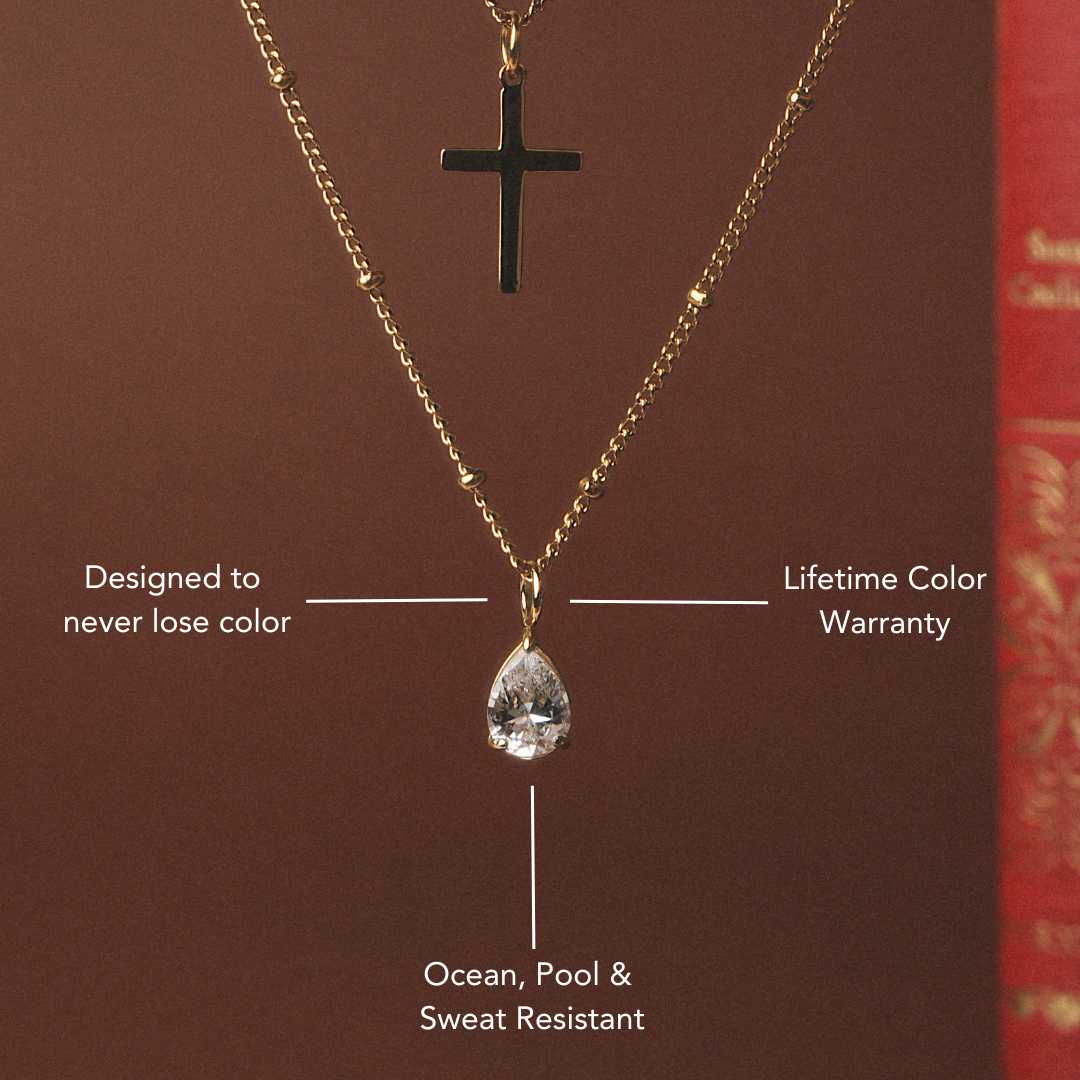 White Teardrop Pendant Necklace — Astra