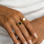 Round Mother-of-Pearl Signet Ring
