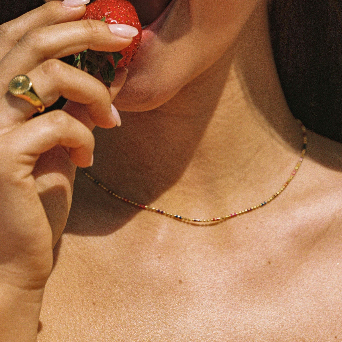 Multicolor Beaded Choker, 39 cm — Bahía