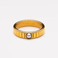 Shell Pearl Grooved Band Ring — Moana