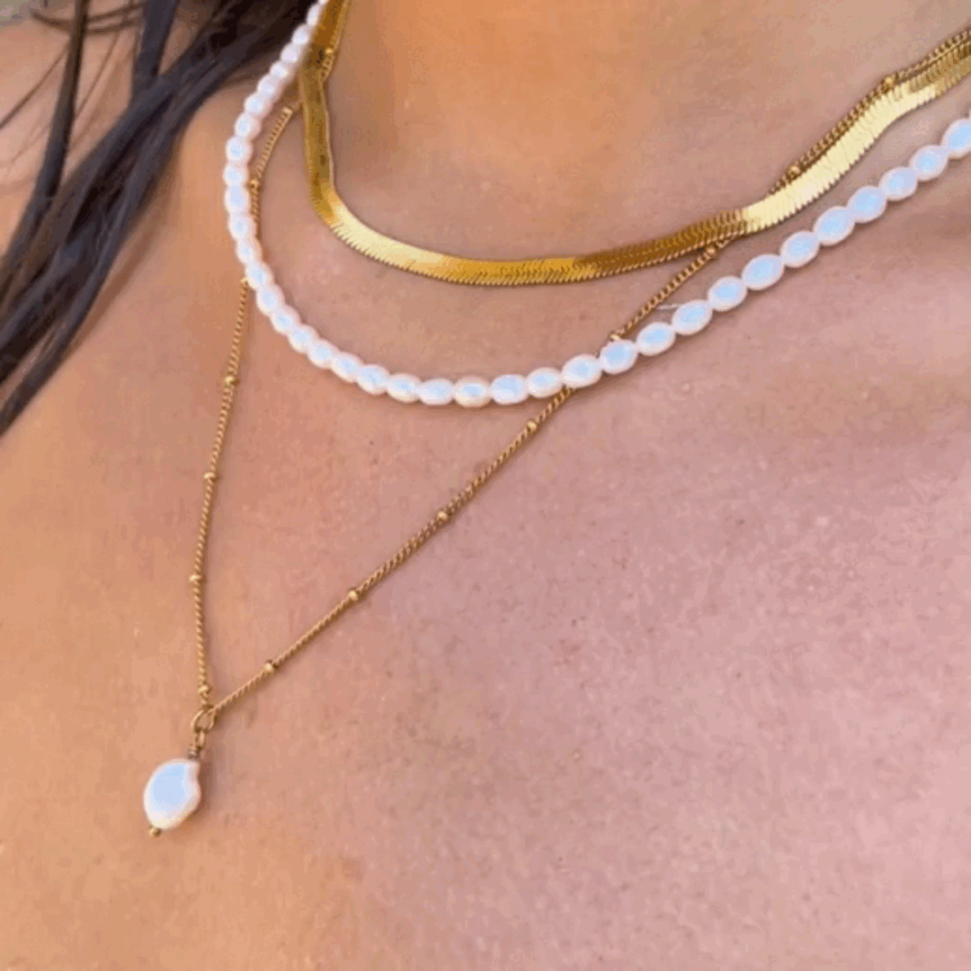 Herringbone Choker, 4 mm, 39–44 cm — Kauai