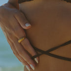 Ridged Dome Band Ring — Croissant