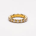 Beaded Zircon Eternity Band Ring, Stainless Steel