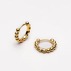 Beaded Edge Hoop Earrings, 9 mm