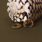 Beaded Edge Hoop Earrings, 9 mm